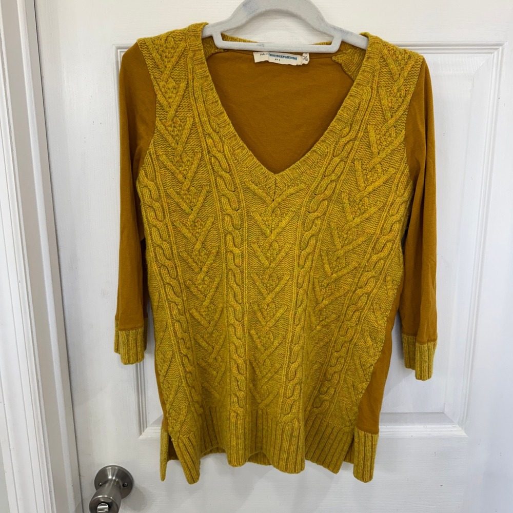 Anthropologie Pilcro and the Letterpress Wool Blend 3/4 Sleeve Knit Sweater Top